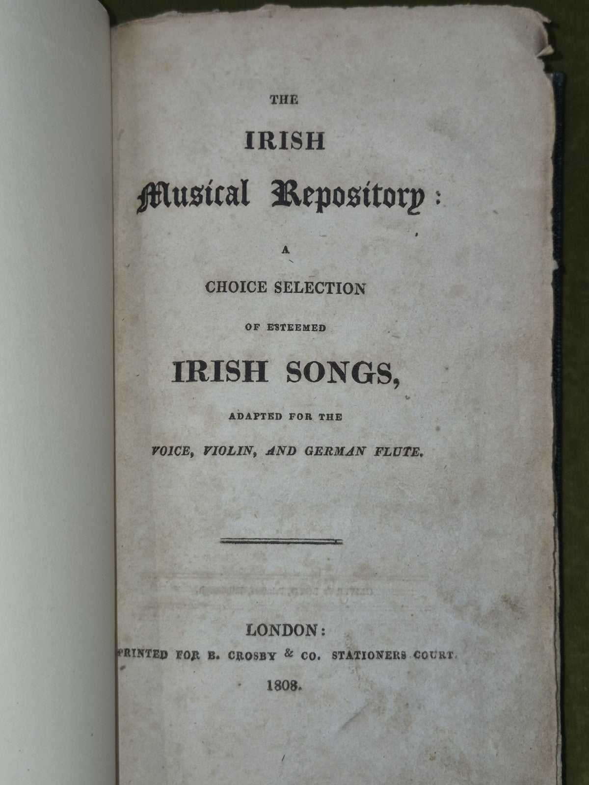 Irish Musical Repository Choice Musical Selection 1808 London3