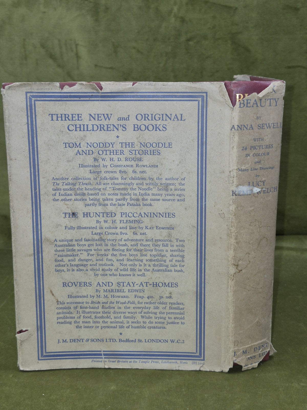 Black Beauty Lucy Kemp-Welch Anna Sewell 1926 Second Reprint Dustjacket 1