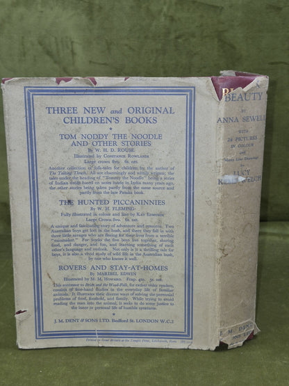 Black Beauty Lucy Kemp-Welch Anna Sewell 1926 Second Reprint Dustjacket 1