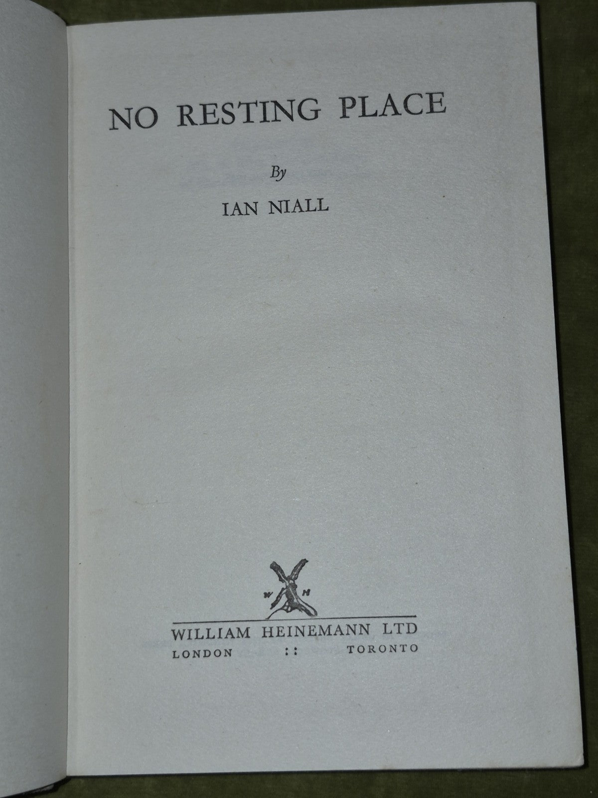 No Resting Place By Ian Niall First Edition 19485