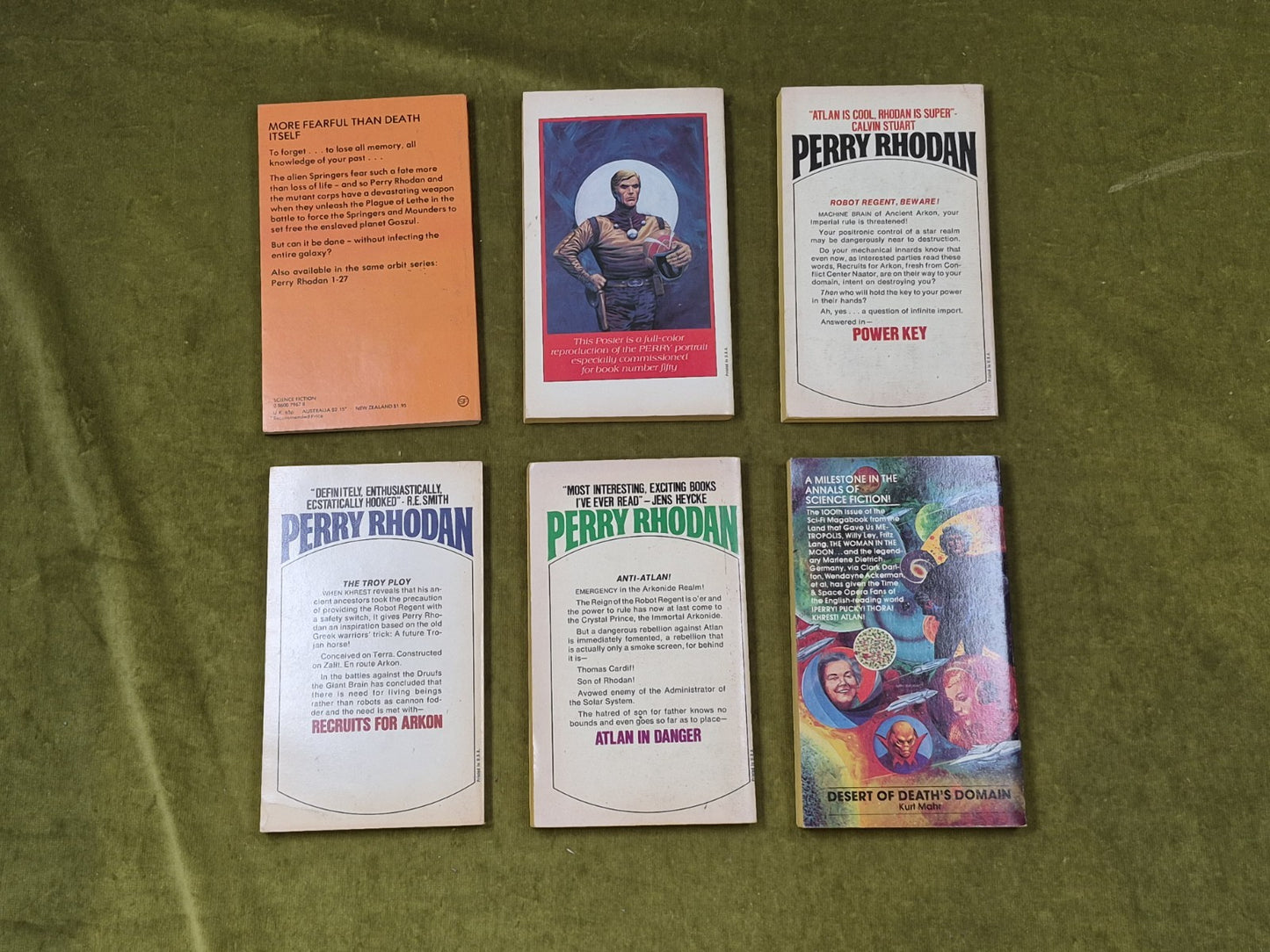 6 Perry Rhodan classic sci-fi paperbacks, with #1001
