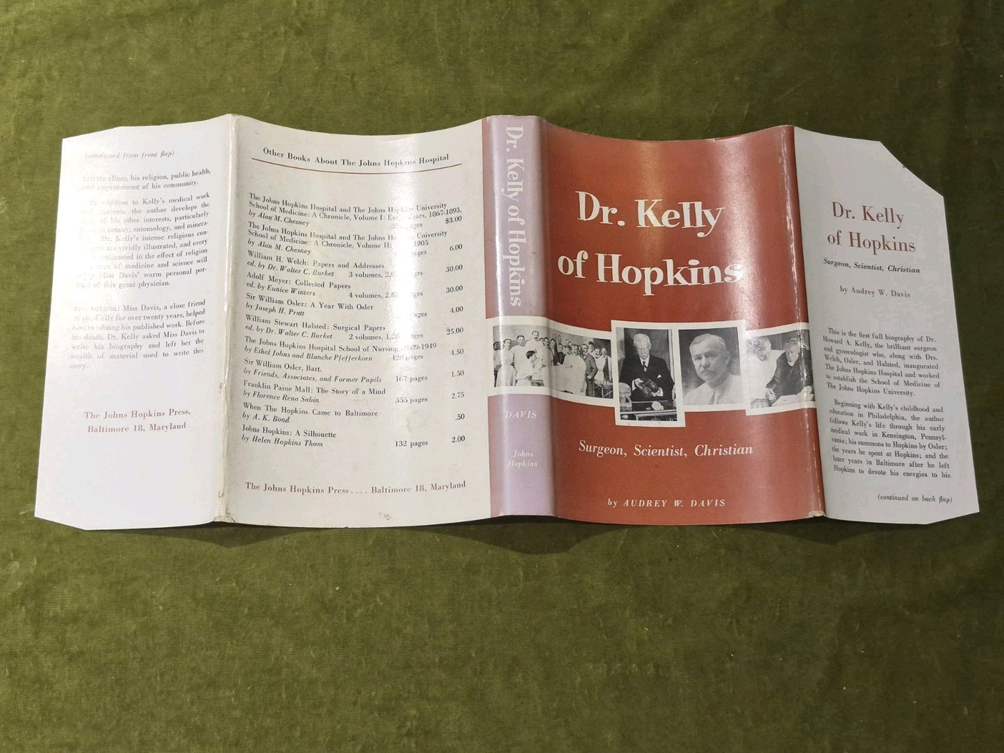 Dr Kelly Of Hopkins Surgeon Scientist Christian - Audrey W. Davis HB/DJ 1959 1st3