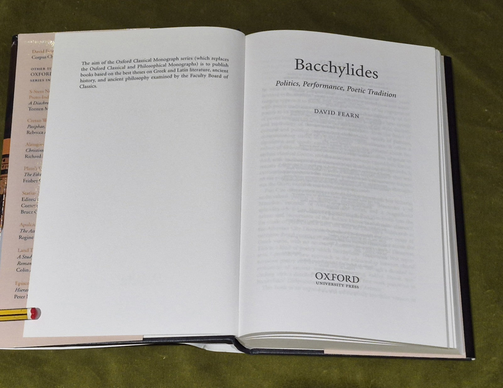 Bacchylides - Politics, Performance, Poetic Tradition - David Fearn, Oxford 20073
