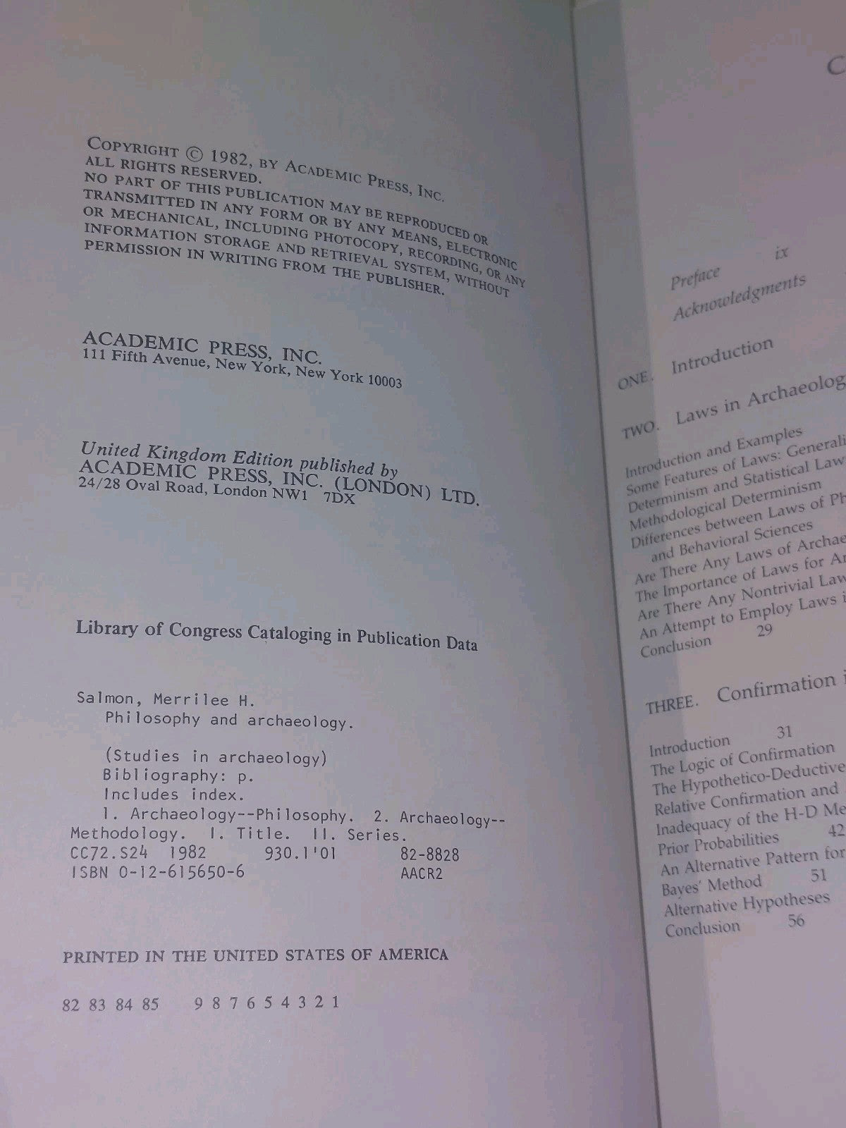 Philosophy and Archaeology  Merrilee H. Salmon (1982) [Academic Press] Hb Book3