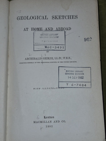 Geological Sketches At Home And Abroad Archibald Geikie 18824
