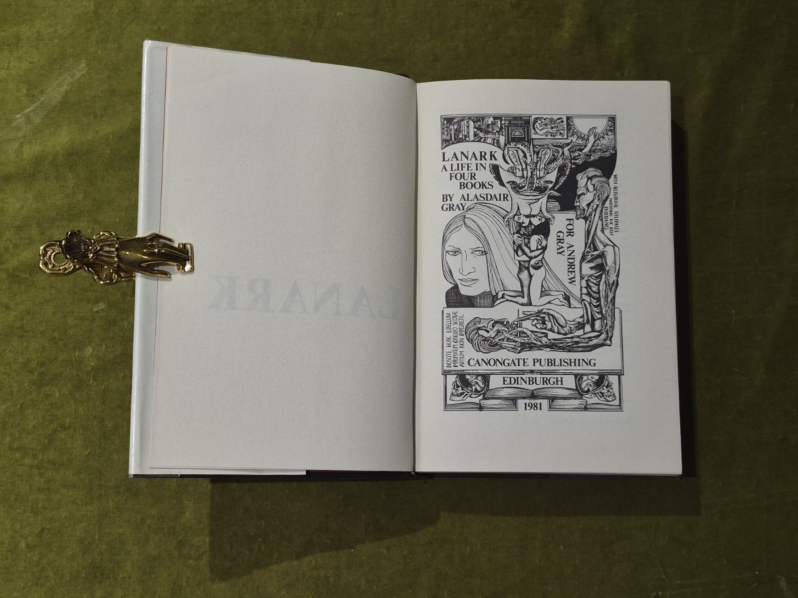 Lanark : A Life in 4 Books by Alasdair Gray - Canongate 1981 1st Edition HB DJ4
