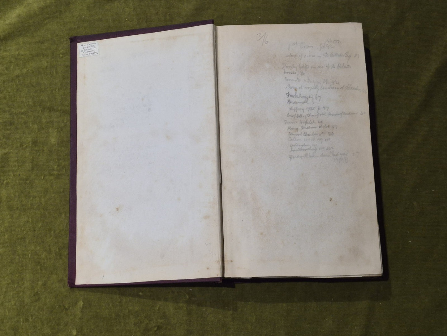 History of Glasgow and of Paisley , Greenock and Port Glasgow Brown 1795 Vol 1&29