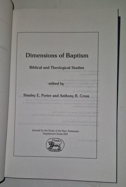 Porter - Dimensions of Baptism - New hardback or cased book - T555z3