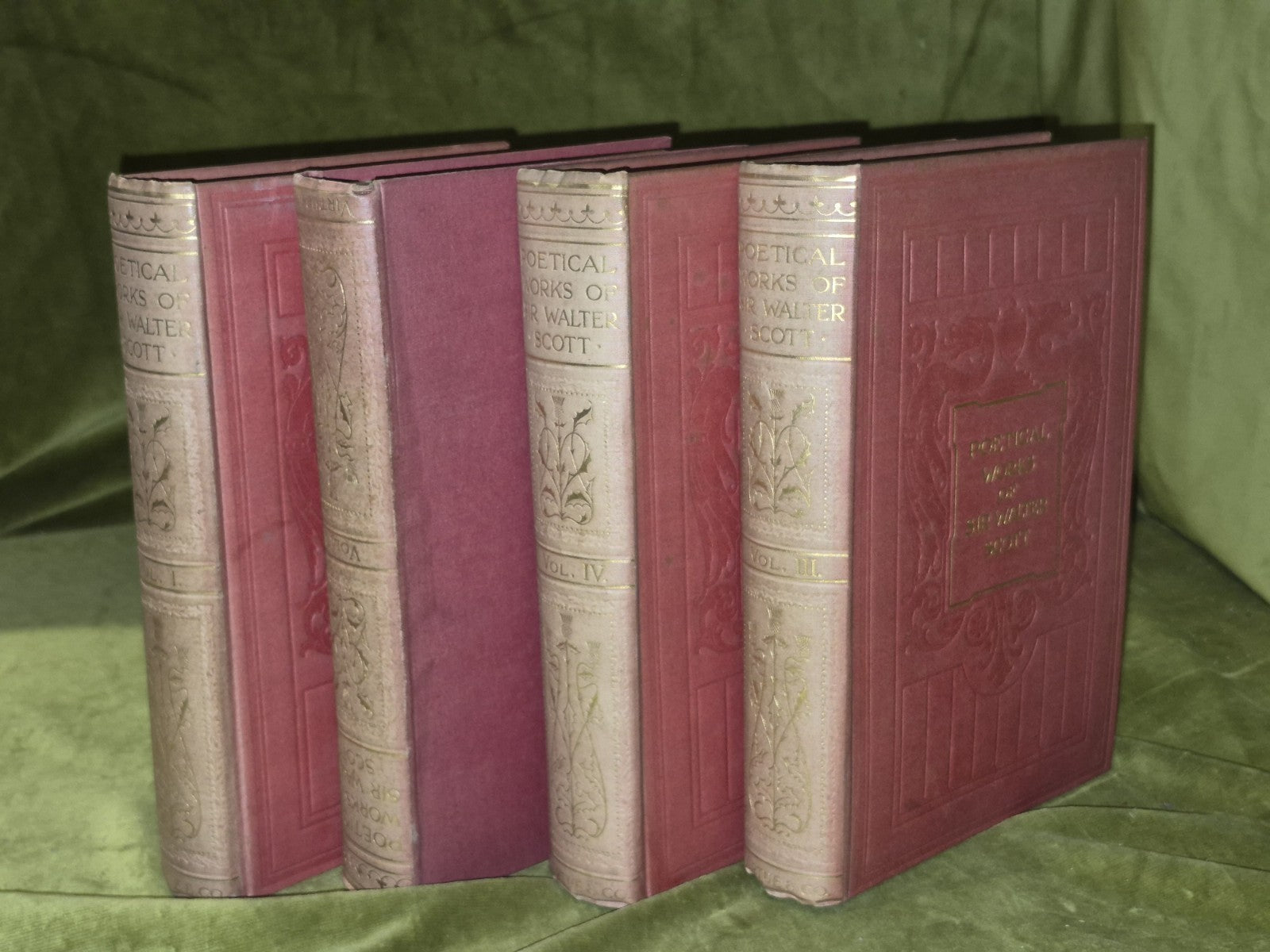 Poetical Works of Sir Walter Scott Complete Set 4 Volumes (Virtue and Co) c.19101
