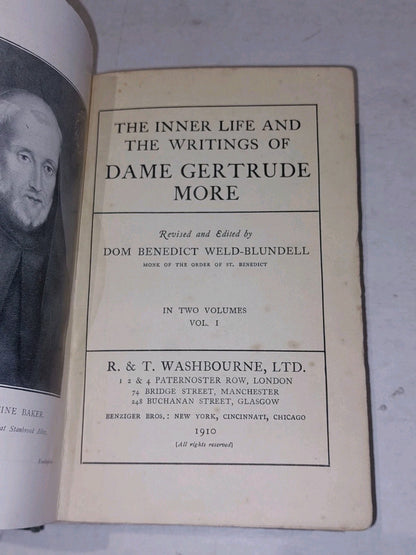 Inner Life & Writings Of Dame Gertrude More (2 Vol. Set) By WeldBlundell (1910)5
