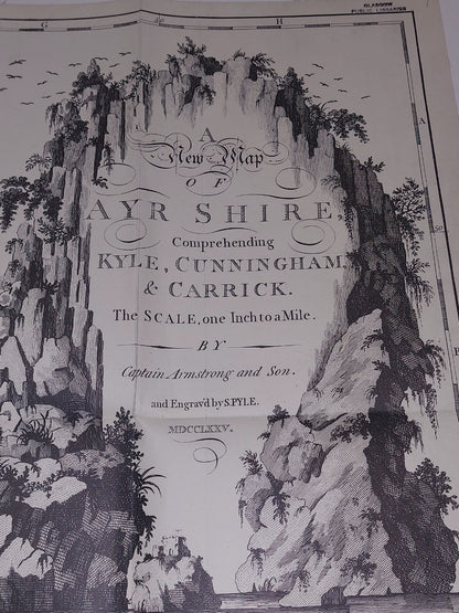 A New Map Of Ayrshire Captain Armstrong Facsimile Of 1775. 1959 At Time Of Burns5