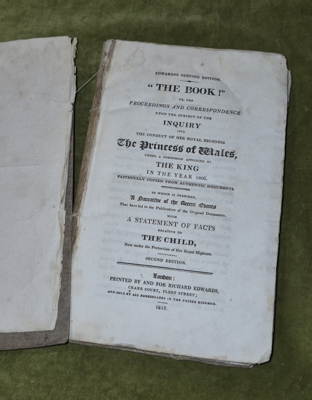 The Book! Inquiry into the Conduct of her Royal Highness 1813 Second Edition3