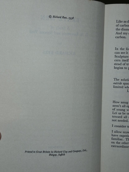 Brave Men - A Study of D. H. Lawrence & Simone Weil (1958 First) Richard Rees8