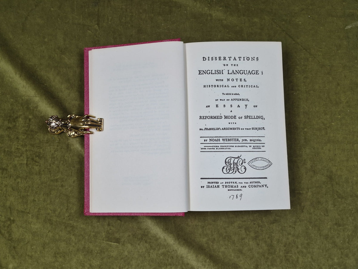 Dissertations on the English Language 1789 - Noah Webster , Scolars Press 19676