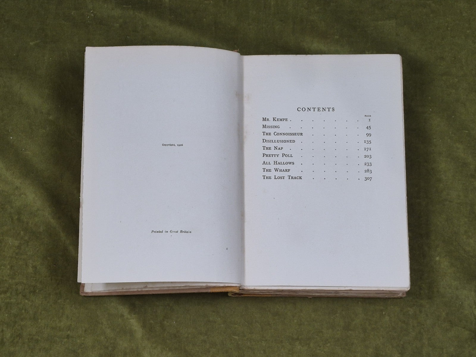 1926 The Connoisseur and Other Stories by Walter de la Mare Collins 19265