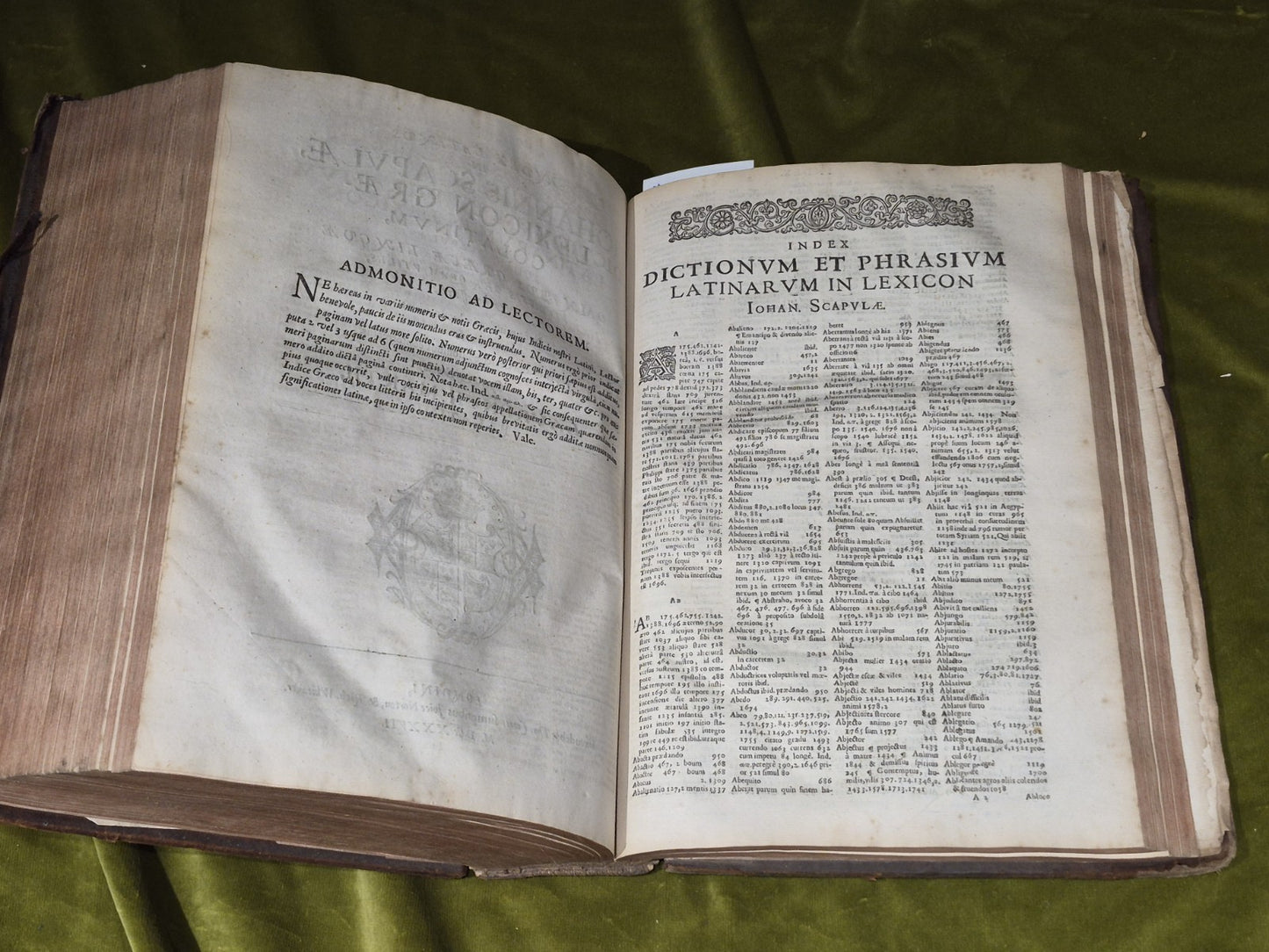 1637 Greek-Roman Lexicon - In Quo Ex Primitivorum - Ioannis Scapulae - Leather9