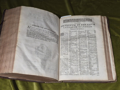 1637 Greek-Roman Lexicon - In Quo Ex Primitivorum - Ioannis Scapulae - Leather9