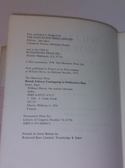 William Morris : The Marxist Dreamer (1978) Paul Meier [2 Vol Set] Hb Books5