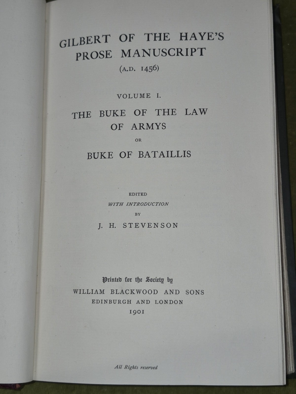 Gilbert of the Haye's Prose Manuscript Vol I II Scottish Text Society 1901 19145