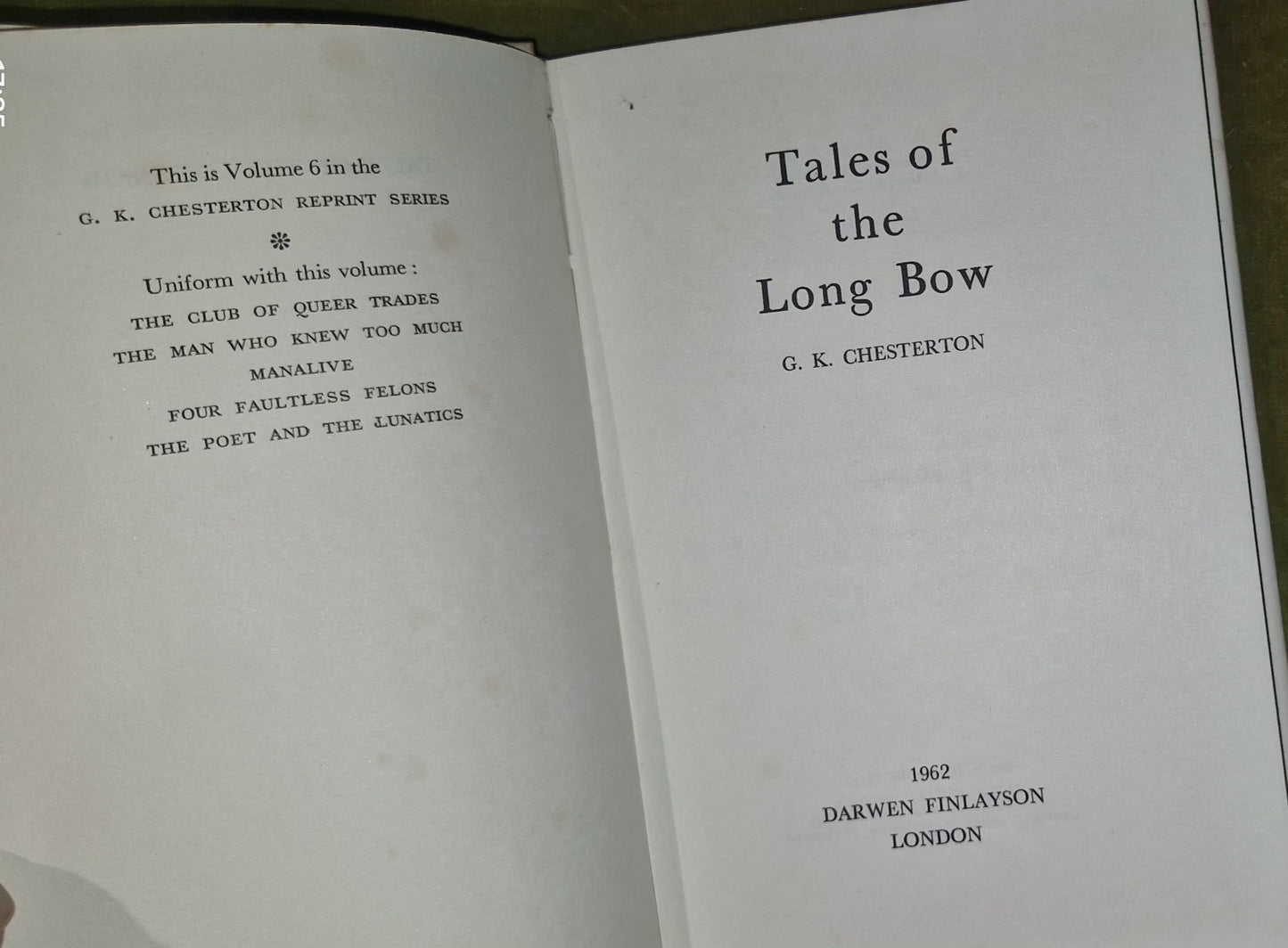 G K Chesterton - Reprint Series 1964 Darwen Finlayson - 11 Volumes HB / DJ 15