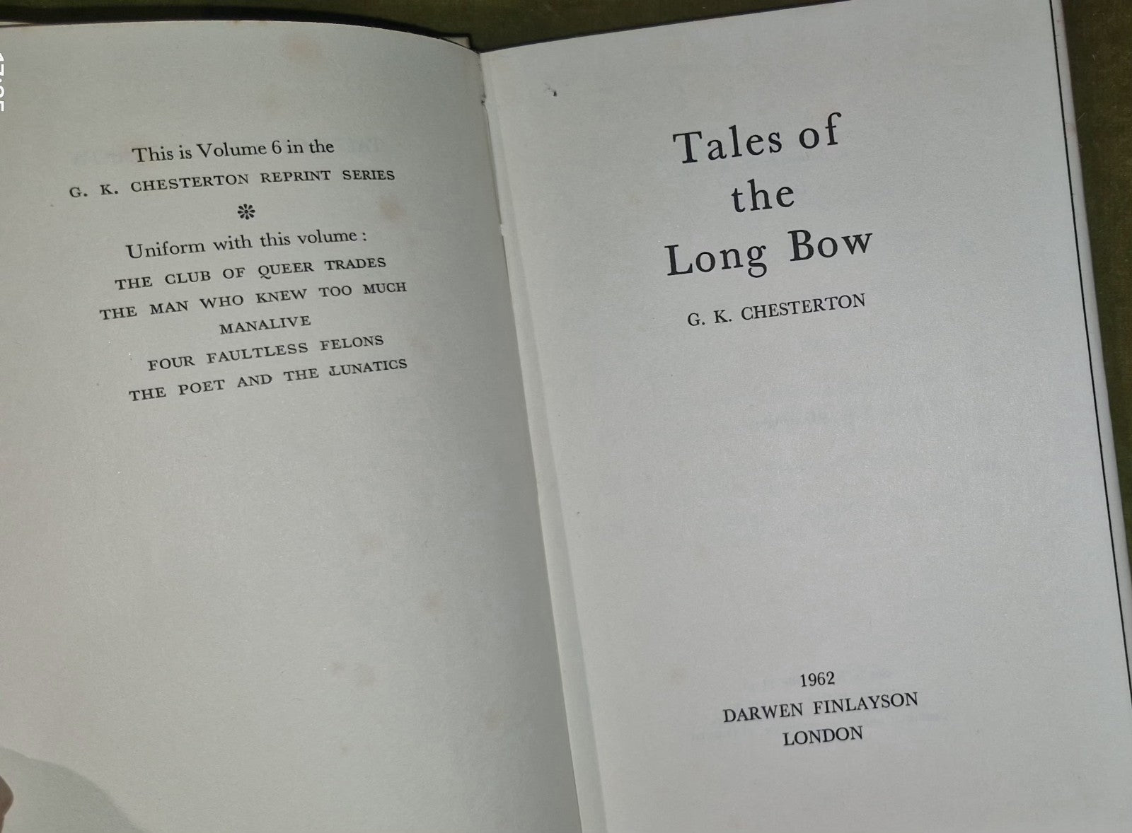G K Chesterton - Reprint Series 1964 Darwen Finlayson - 11 Volumes HB / DJ 15