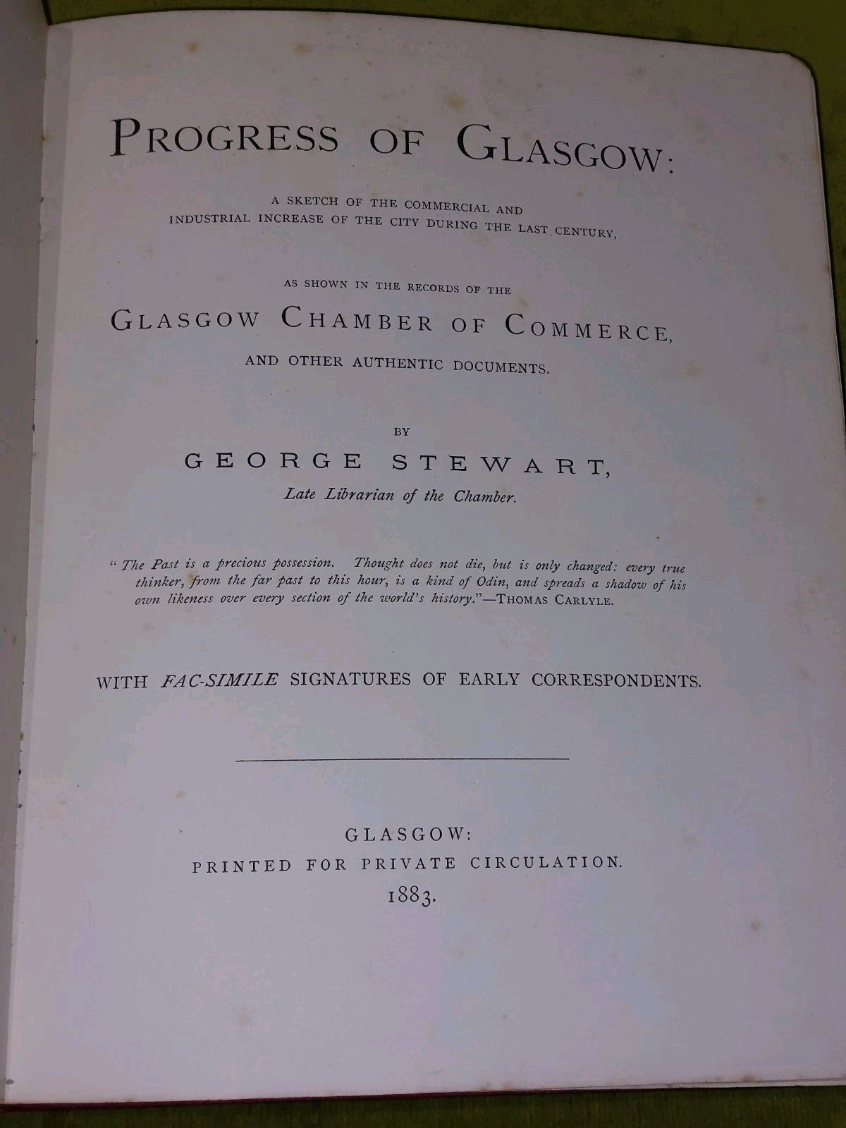 Progress of Glasgow: Records of Chamber of Commerce (1883) George Stewart5