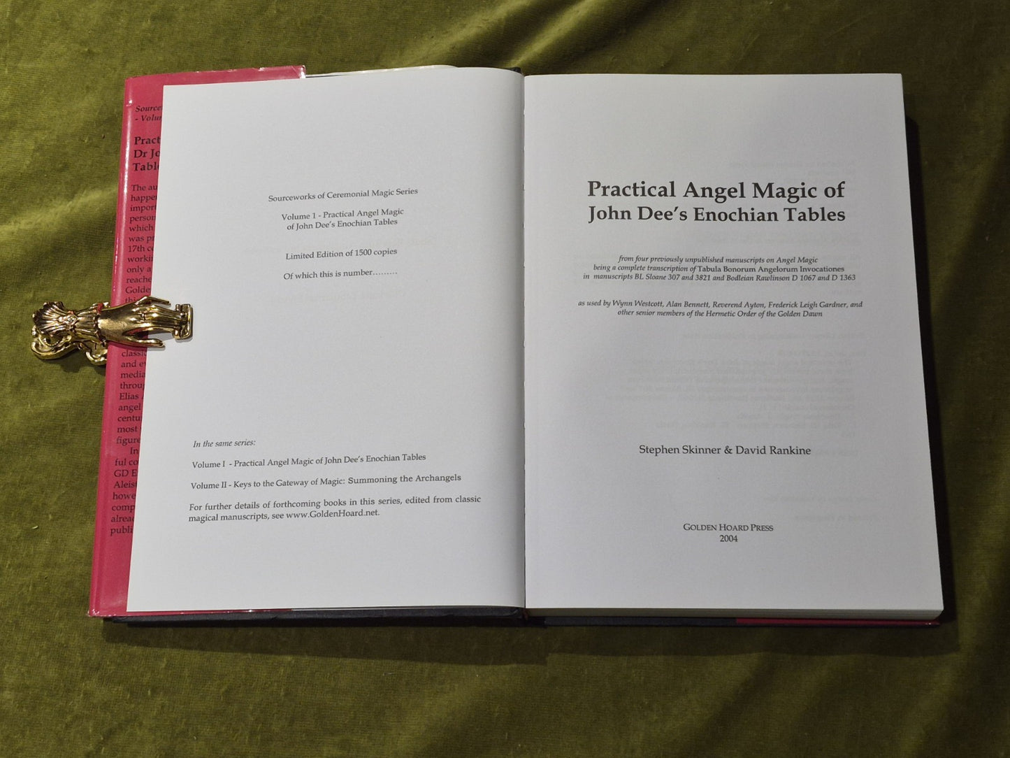 Practical Angel Magic of John Dee's Enochian Tables - LIMITED 1ST ED HB DJ3