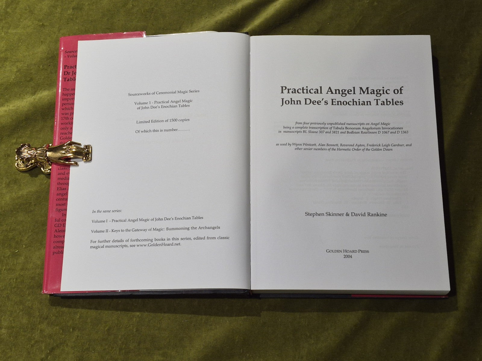 Practical Angel Magic of John Dee's Enochian Tables - LIMITED 1ST ED HB DJ3