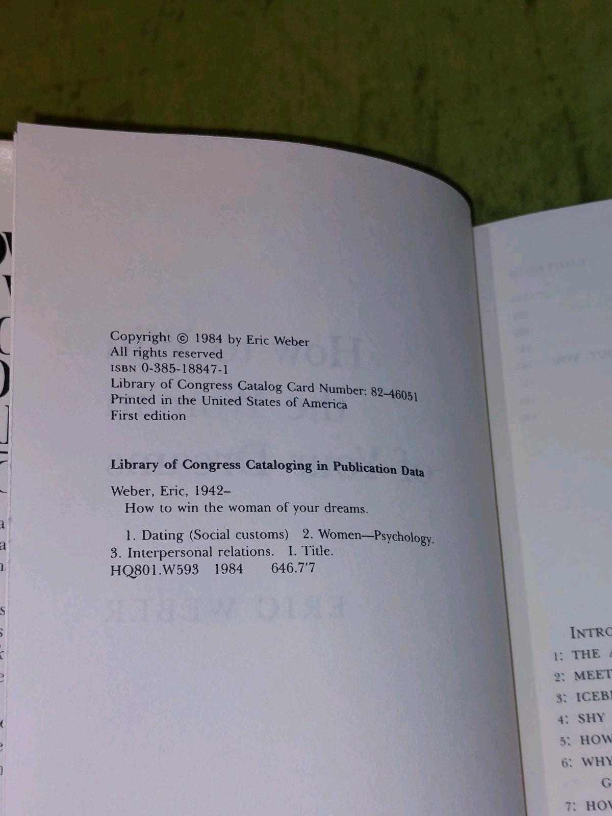 How to Win the Woman of Your Dreams - Eric Weber [Doubleday] 1984 1st Ed Hb Book5