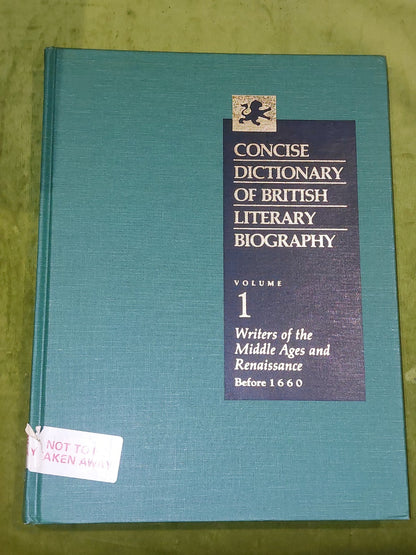 Concise Dictionary of British Literary Biography, 8 Volume Set (1992)5