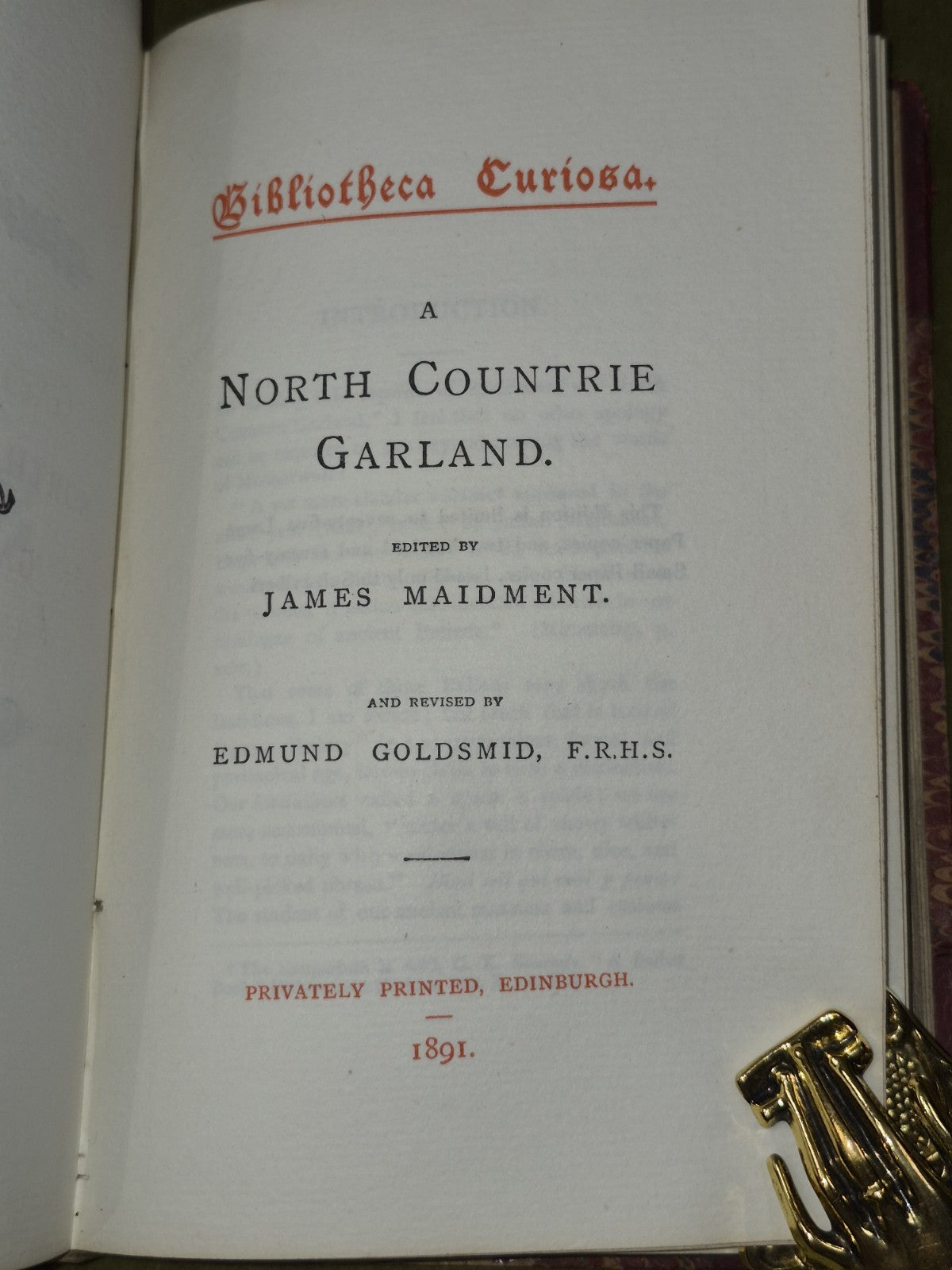 The Ballad Book Bibliotheca Curiosa Edmund Goldsmid 1891 Ritchie Kinloch7