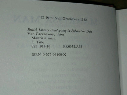 Manrissa Man Peter Van Greenaway Gollancz First Edition Ex Library7