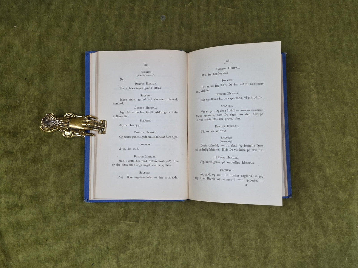 Bygmester Solness: Skuespil I Tre A - Henrik Ibsen , Kobenhavn 1892 1st Gilt HB5