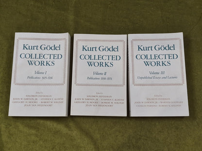 Kurt Godel Collected Works Vols 1-3 - Solomon Feferman Oxford 2001 Paperbacks0
