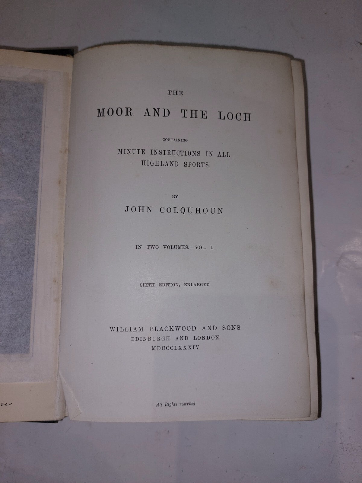 The Moor and the Loch (vol. 1 & 2) John Colquhoun. Volume 1 And 2 1884 4