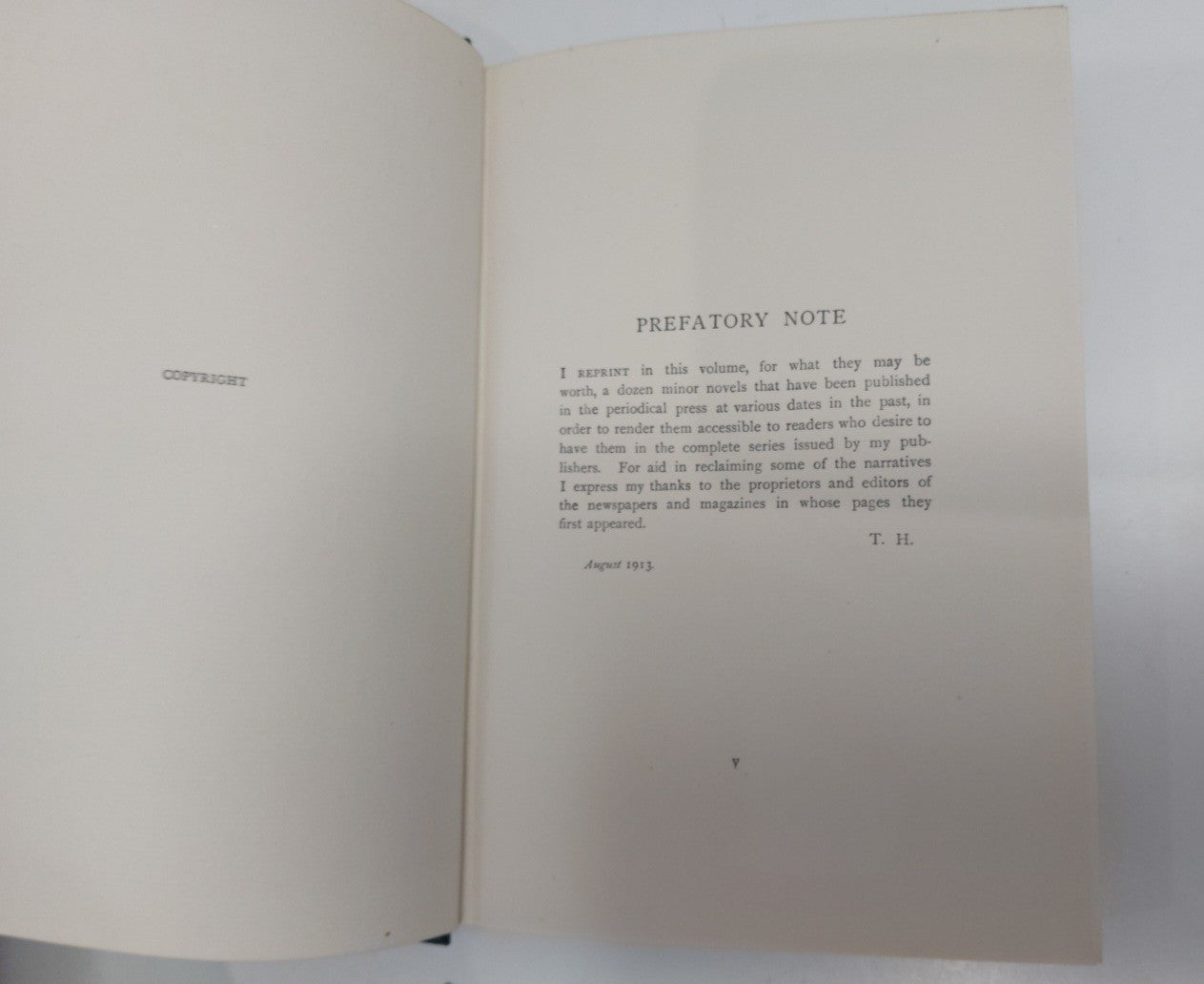 1st Edition 1st Print 1913 A CHANGED MAN Thomas Hardy Wessex Novels XVIII4