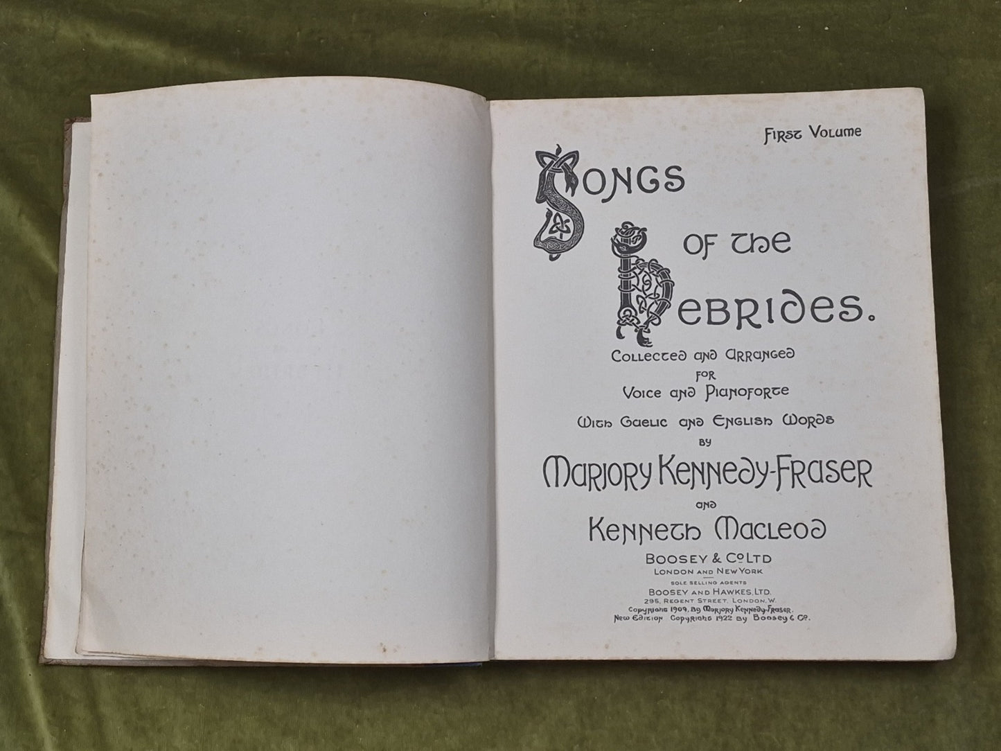 Songs of the Hebrides Vol 1 Marjory Kennedy-Fraser , Boosey 1922 HB3