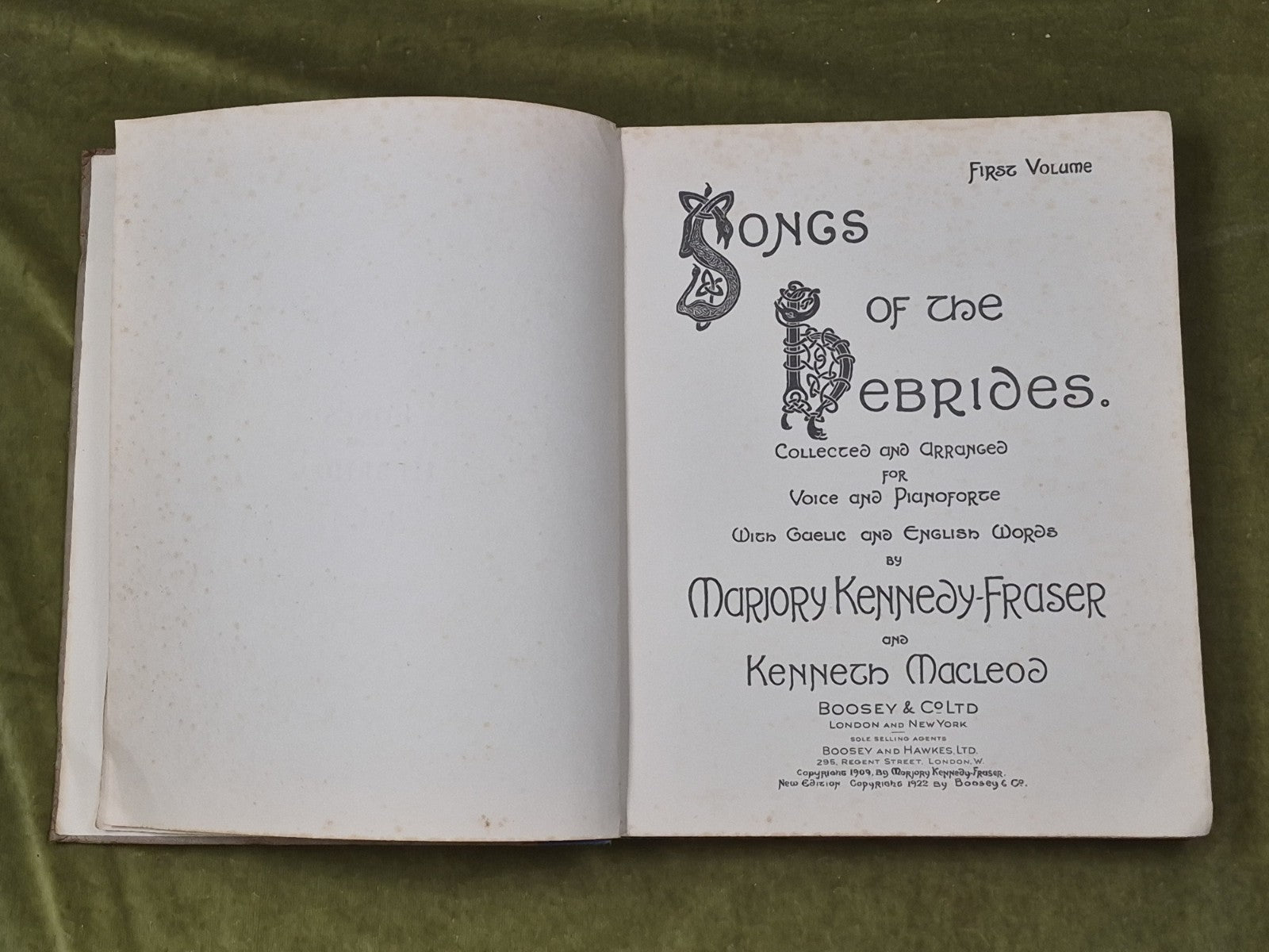 Songs of the Hebrides Vol 1 Marjory Kennedy-Fraser , Boosey 1922 HB3