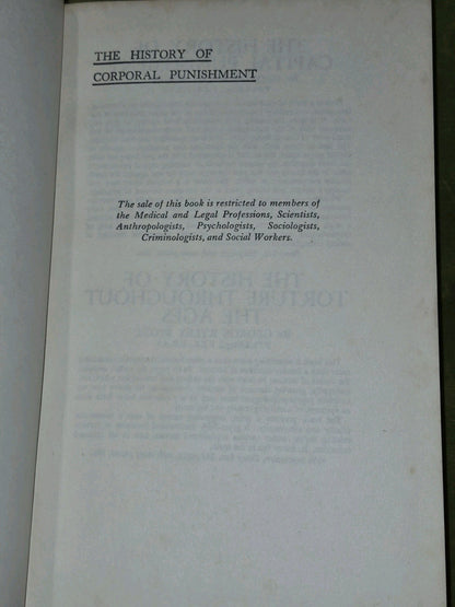 SCOTT, GEORGE RYLEY The history of corporal punishment : 1954 10th Edition9