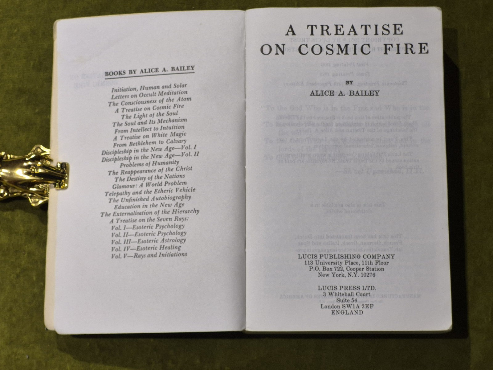 A Treatise on Cosmic Fire by Alice A. Bailey | Paperback | 1989 | Lucis3