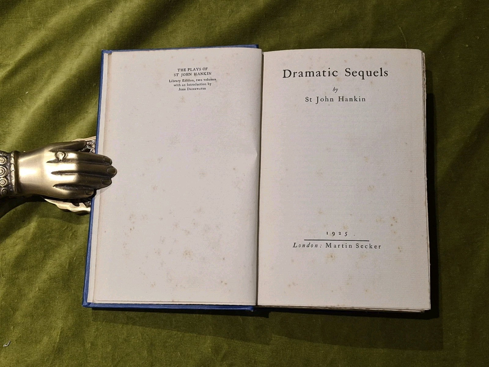 Dramatic Sequels by St John Hankin 1925 Hardback4