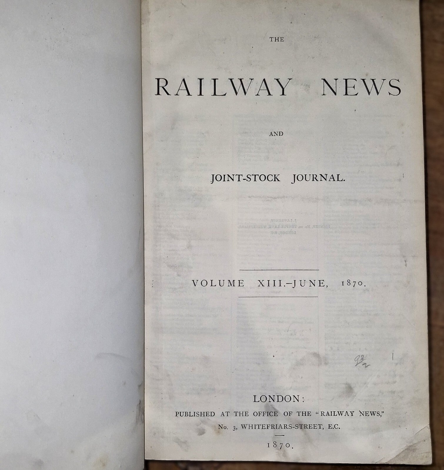 The Railway News For Year 1870 Large Leatherbound Summary Of Statistics & News 4