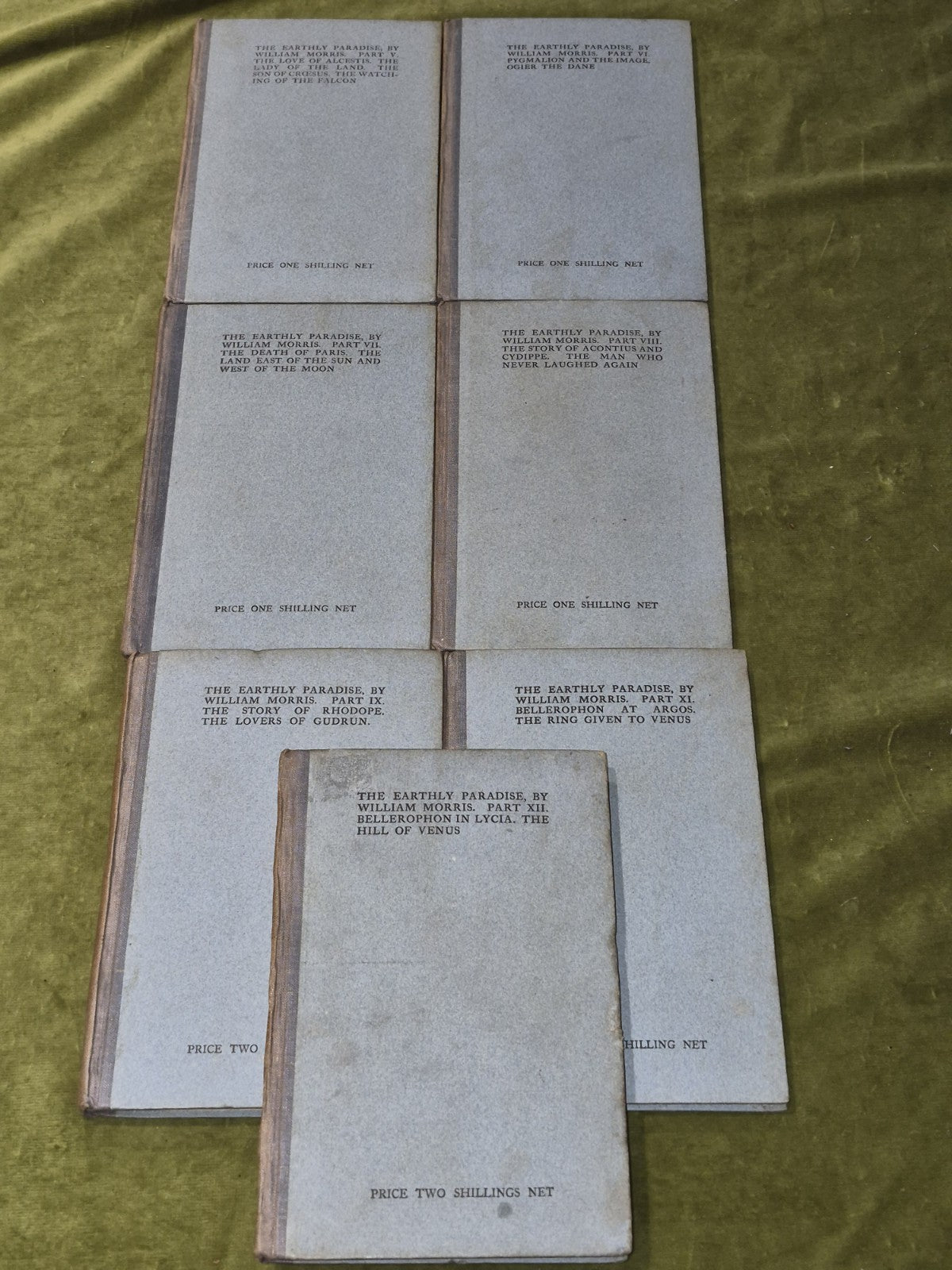 The Earthly Paradise William Morris (5 6 7 8 9 11) 7 of Twelve Volumes 19052