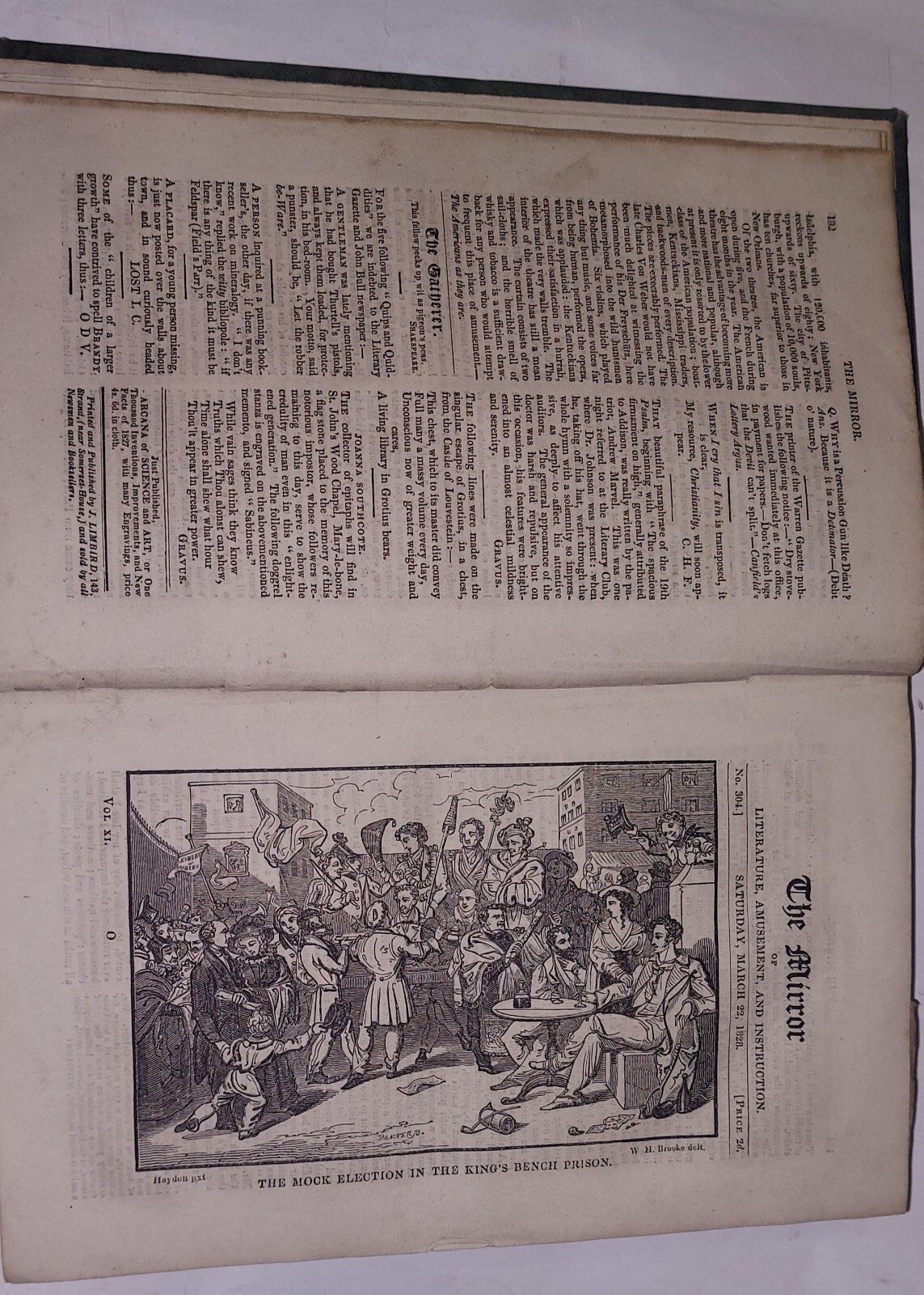 The Mirror Of Literature, Amusement And ... Vol XI 1828, King George IV Death13