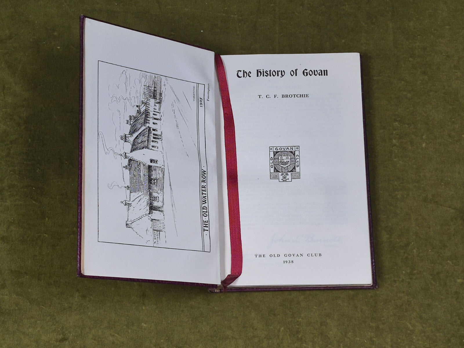 The History of Govan - T C F Brotchie , Old Govan Club , 1938 Gilted Leather3