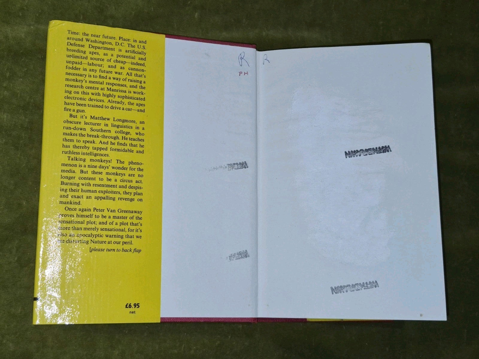 Manrissa Man Peter Van Greenaway Gollancz First Edition Ex Library5