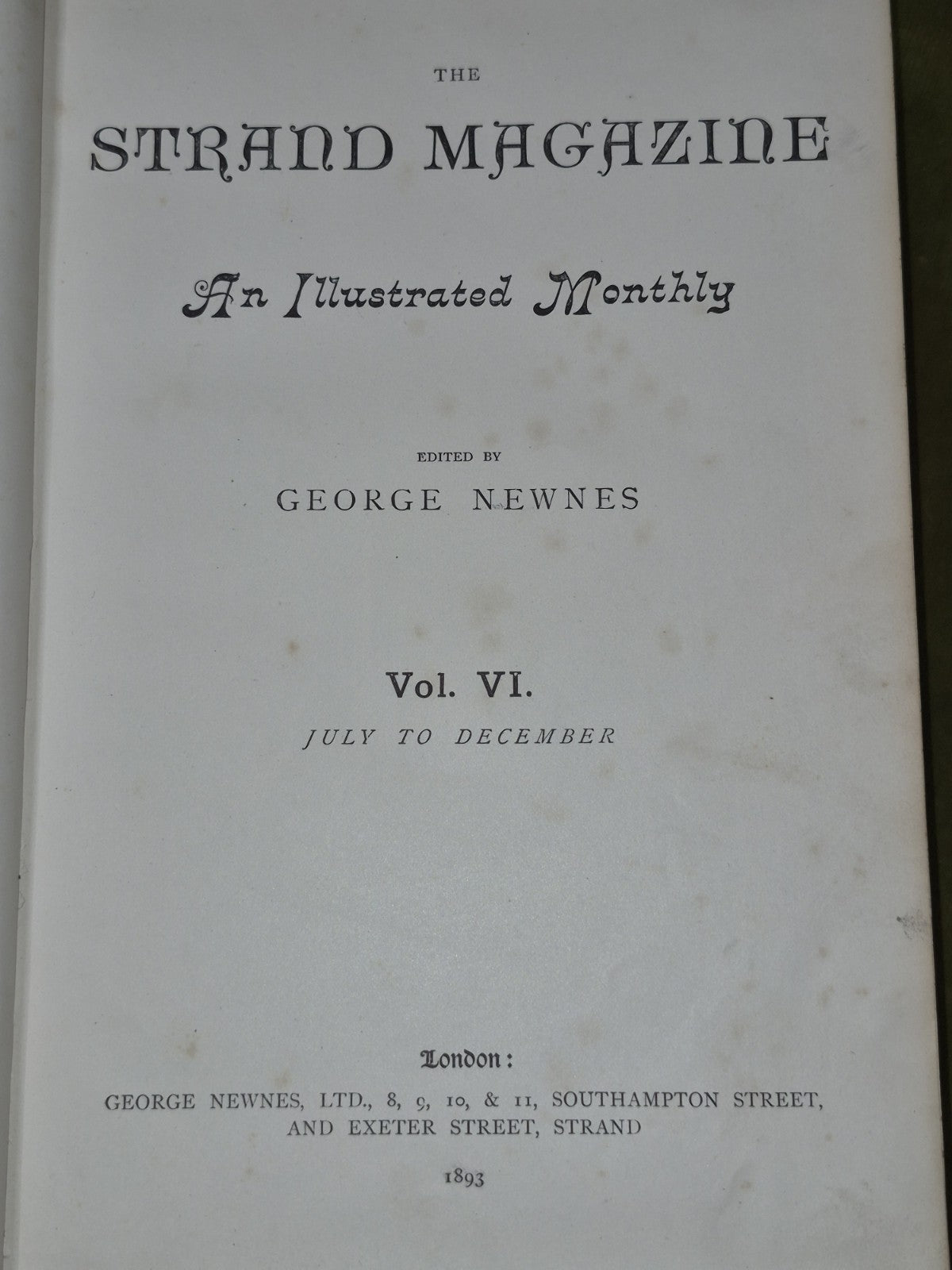 The Strand Magazine VI 1893 July to December Adventures of Sherlock Holmes5