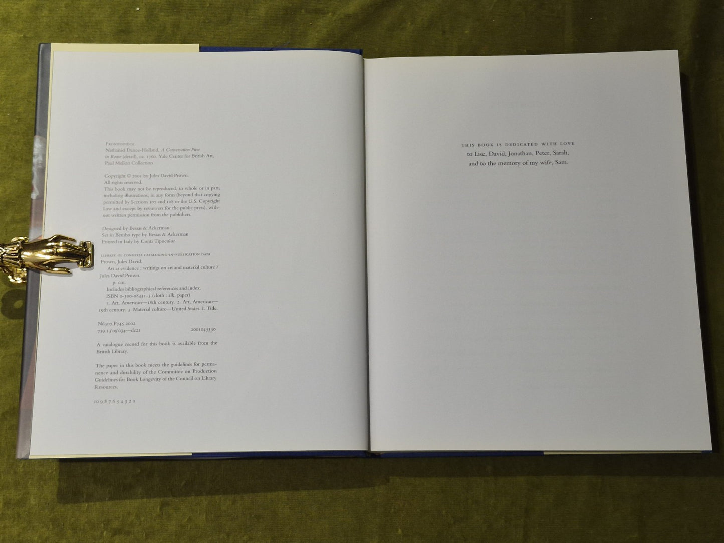 Art as Evidence : Writings on Art and Material Culture - Jules David Prown HB DJ5