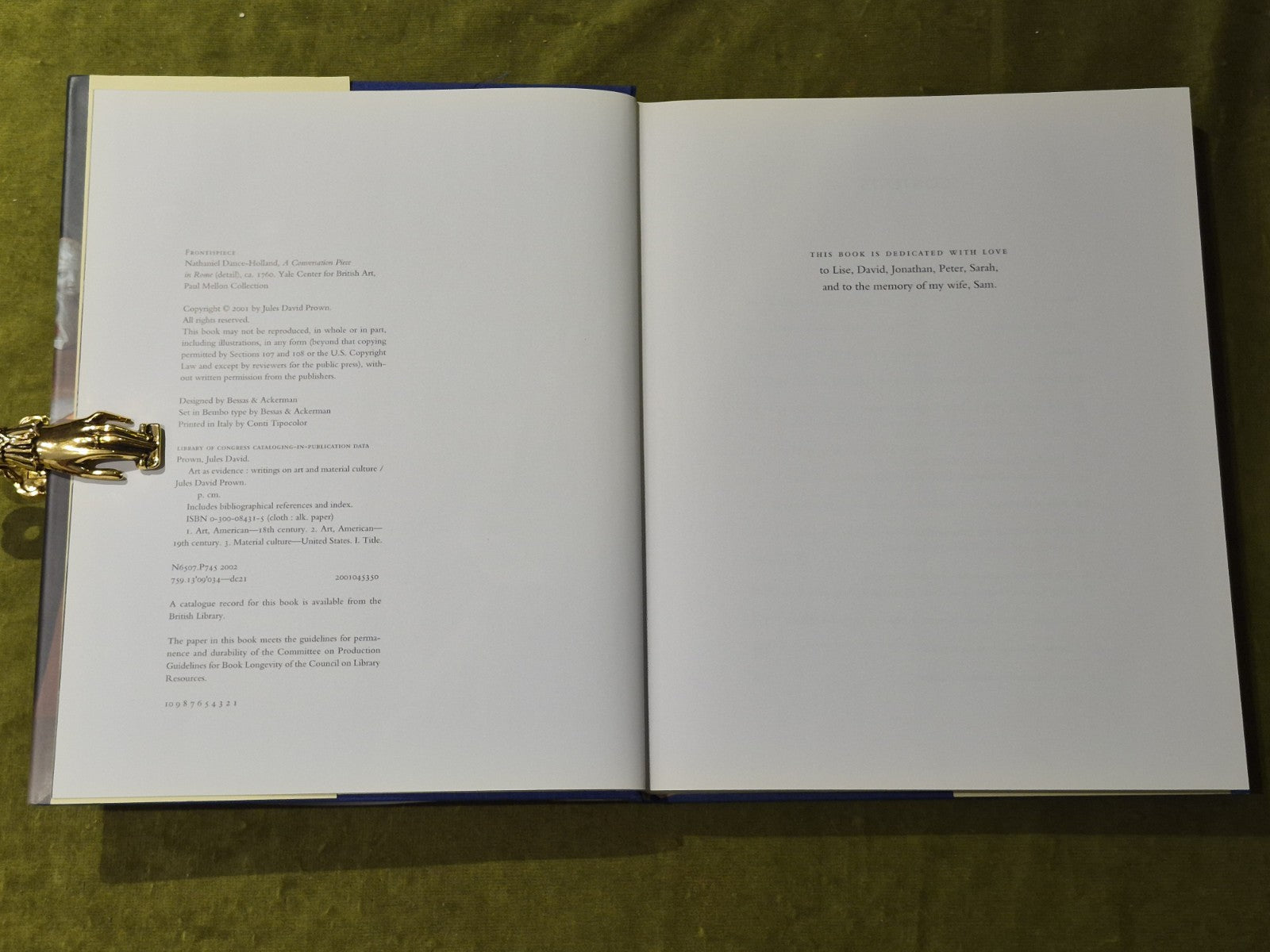 Art as Evidence : Writings on Art and Material Culture - Jules David Prown HB DJ5