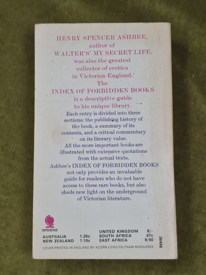 Index of Forbidden Books by Henry Spencer Ashbee (Sphere Paperback 1969)1